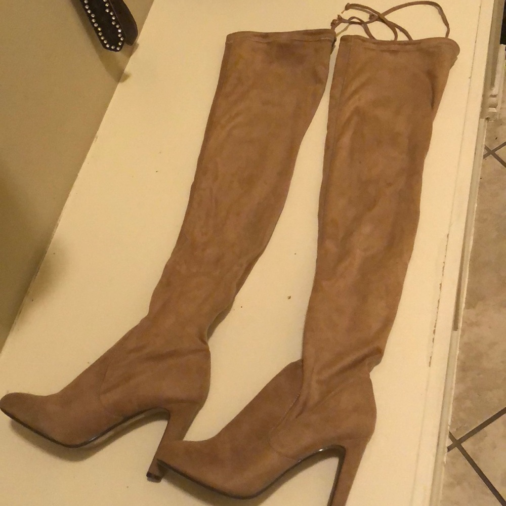 Over the knee suede boots
